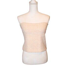 St. John Beige and Sorbet Orange Tweed Bandeau, Large